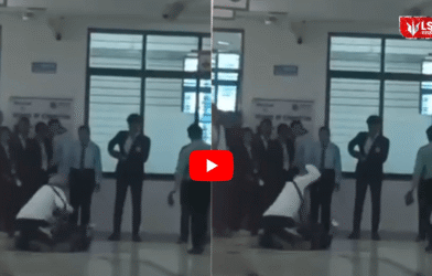 Parents thrash a hooligan in the campus