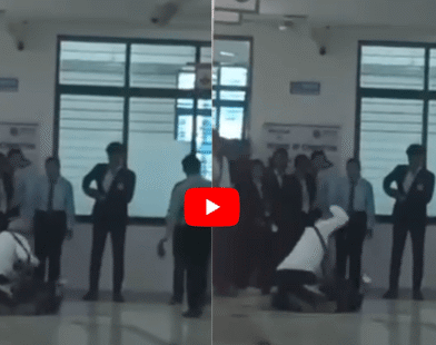 Parents thrash a hooligan in the campus