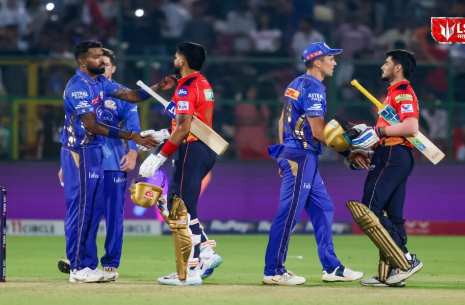IPL 2026 pbks beat mi by 7 wickets won 4th match in row