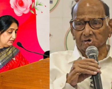 Sunetra Pawar speech Sharad Pawar timing