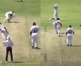 गोलंदाजानं टाकलेला चेंडू थेट फलंदाजाच्या डोक्याला लागला, स्ट्रेचरवरुन नेलं मैदानाबाहेर; सामना रद्द
