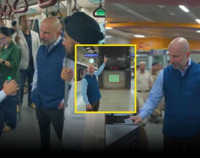 Uber CEO travel in delhi metro