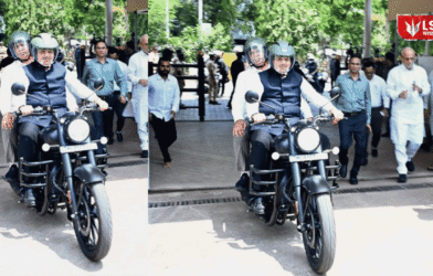 Devendra Fadnavis bike entry