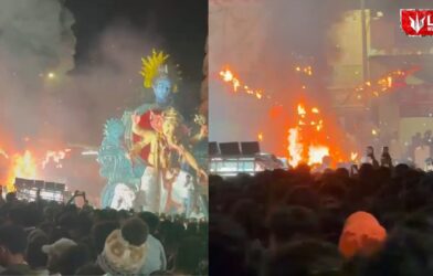 Lok Shevay Marathi News (लोकशिवाय मराठी बातम्या) - Satara Rajwada Dragon Replica Fire Satara Rajwada Dragon Replica Fire